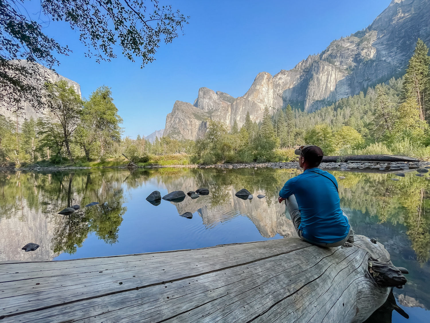 A traveler visiting Yosemite National Park